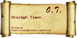 Országh Timon névjegykártya