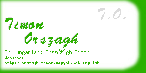 timon orszagh business card